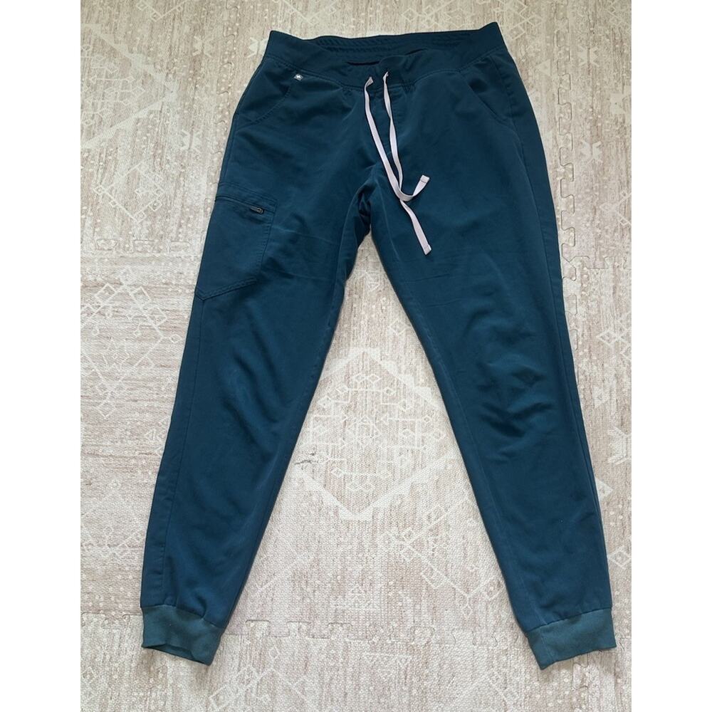 FIGS High Waisted Zamora Jogger Scrub Pants Womens Large/Tall Teal Nurse Medical